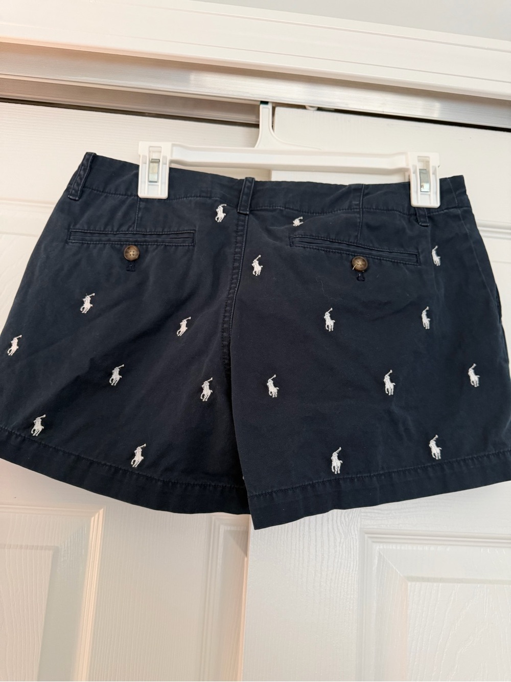 Ralph Lauren Navy Embroidered Pony Cotton Bermuda Shorts - Picture 3 of 3
